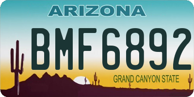 AZ license plate BMF6892