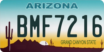 AZ license plate BMF7216