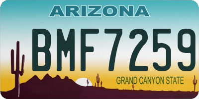 AZ license plate BMF7259