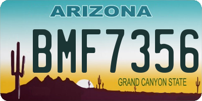AZ license plate BMF7356