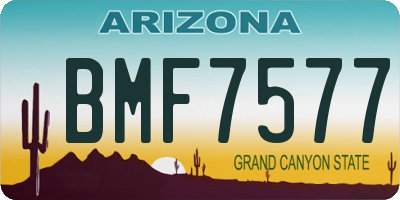 AZ license plate BMF7577