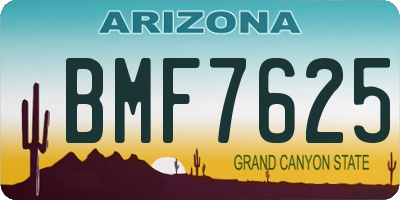 AZ license plate BMF7625