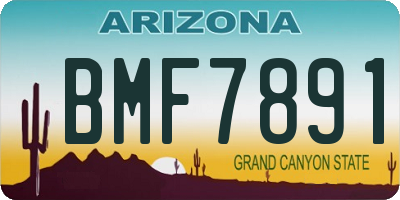 AZ license plate BMF7891