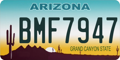 AZ license plate BMF7947