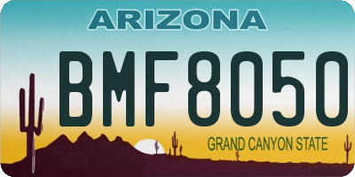 AZ license plate BMF8050