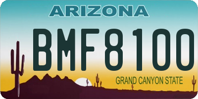 AZ license plate BMF8100