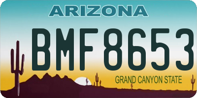 AZ license plate BMF8653