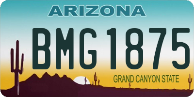 AZ license plate BMG1875