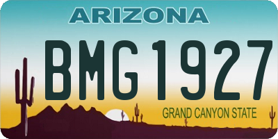 AZ license plate BMG1927