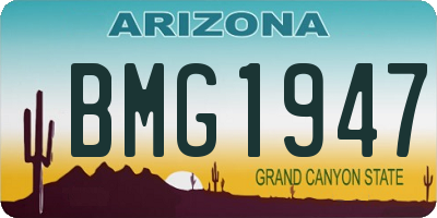 AZ license plate BMG1947