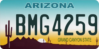 AZ license plate BMG4259
