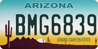 AZ license plate BMG6839