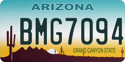AZ license plate BMG7094