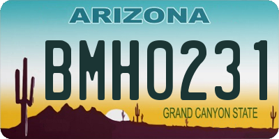 AZ license plate BMH0231