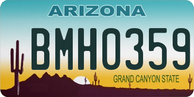 AZ license plate BMH0359