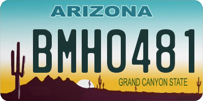 AZ license plate BMH0481
