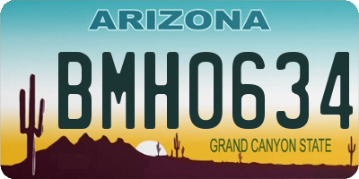 AZ license plate BMH0634