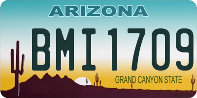 AZ license plate BMI1709