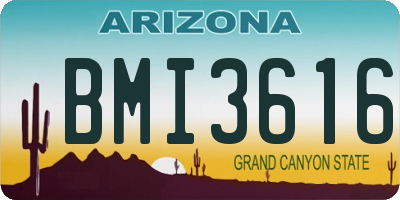 AZ license plate BMI3616