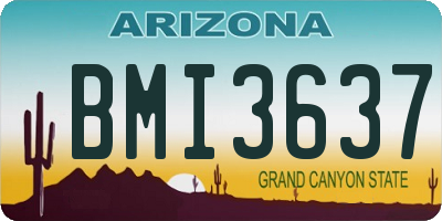 AZ license plate BMI3637