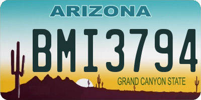 AZ license plate BMI3794