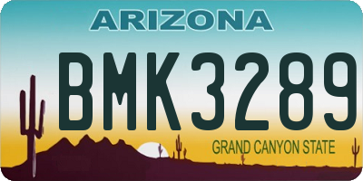 AZ license plate BMK3289