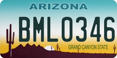 AZ license plate BML0346