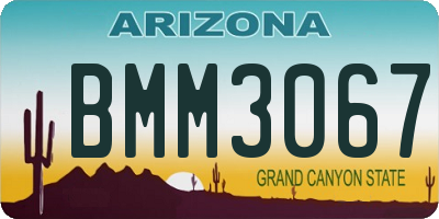 AZ license plate BMM3067