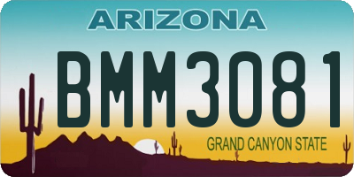 AZ license plate BMM3081