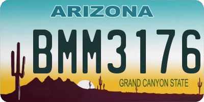 AZ license plate BMM3176