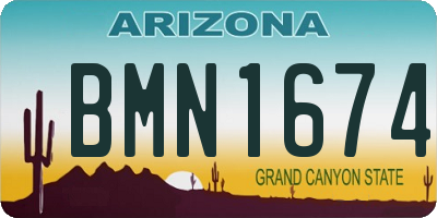 AZ license plate BMN1674