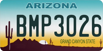 AZ license plate BMP3026
