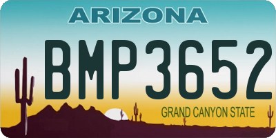 AZ license plate BMP3652