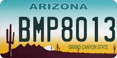 AZ license plate BMP8013