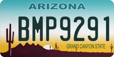 AZ license plate BMP9291