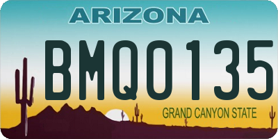 AZ license plate BMQ0135