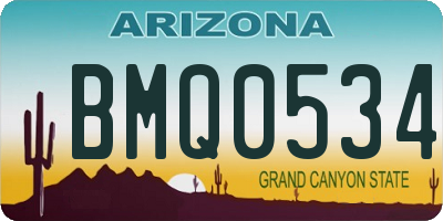 AZ license plate BMQ0534