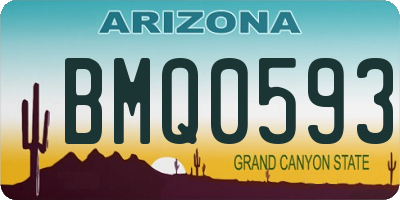 AZ license plate BMQ0593