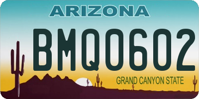 AZ license plate BMQ0602