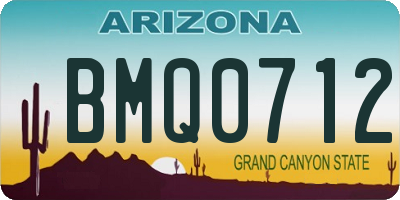 AZ license plate BMQ0712