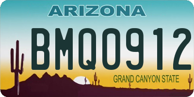 AZ license plate BMQ0912