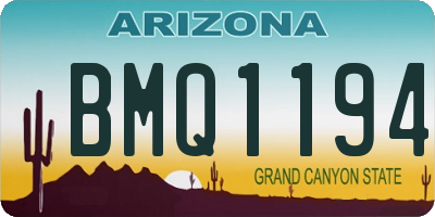 AZ license plate BMQ1194