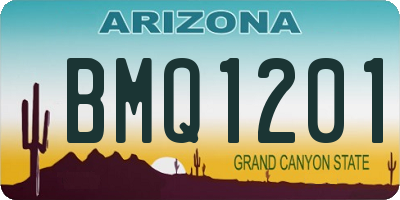 AZ license plate BMQ1201