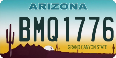 AZ license plate BMQ1776