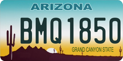 AZ license plate BMQ1850