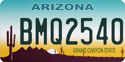 AZ license plate BMQ2540