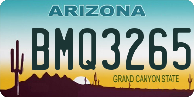 AZ license plate BMQ3265