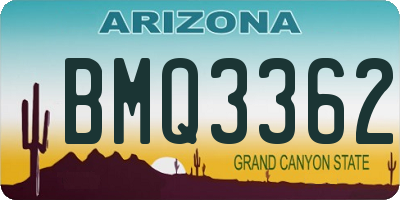 AZ license plate BMQ3362