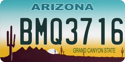 AZ license plate BMQ3716