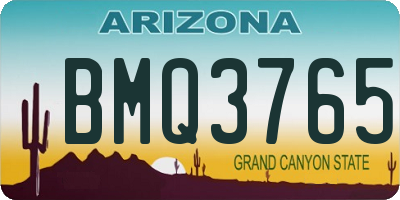 AZ license plate BMQ3765